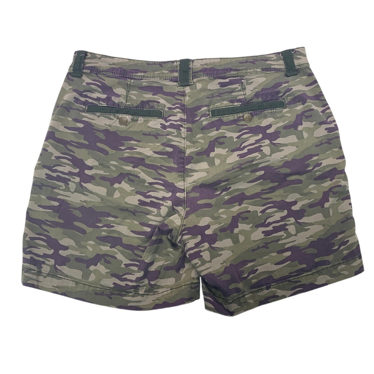Lee Womens 14 Medium Green Purple Camo Camoflague Straight Fit Shorts w Pockets