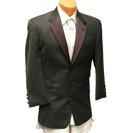 Chaps Ralph Lauren MISSING BUTTONS 40R GRAY Tuxedo Jacket Wedding Prom Costume