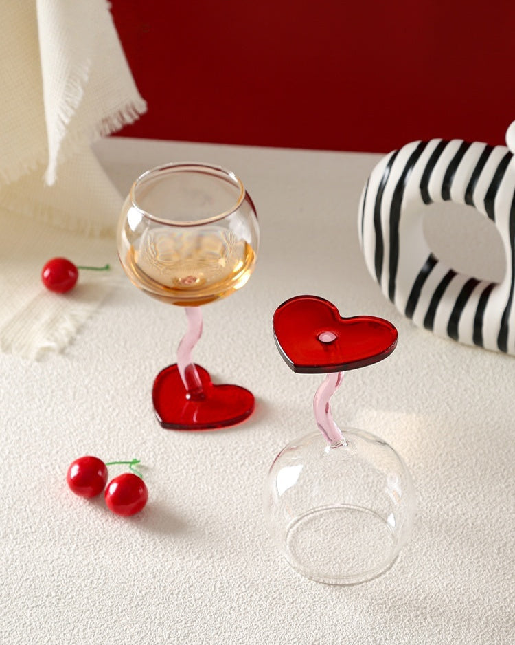 Heart Wine Glass Set-4
