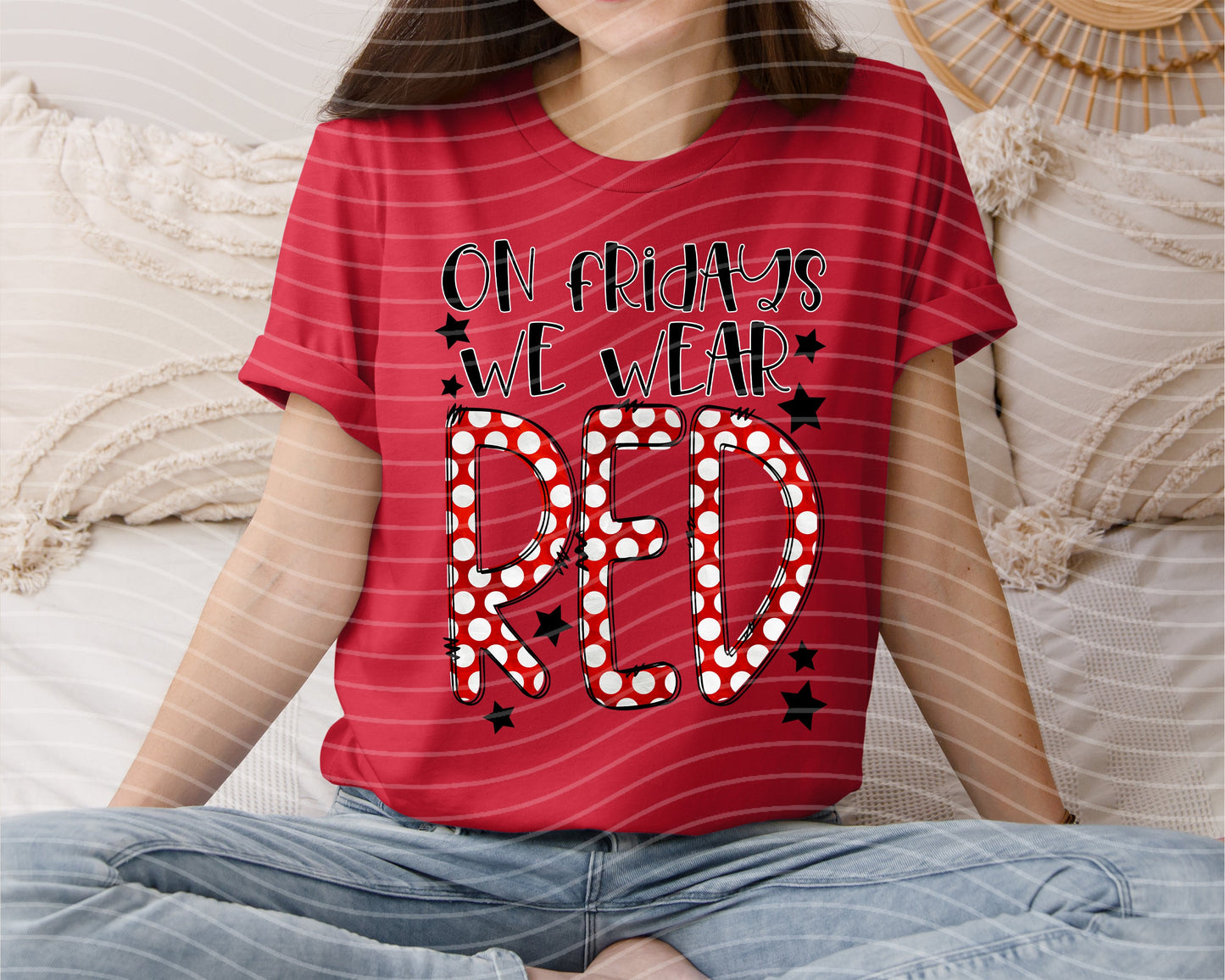 On Fridays We Wear Red Graphic Tee
