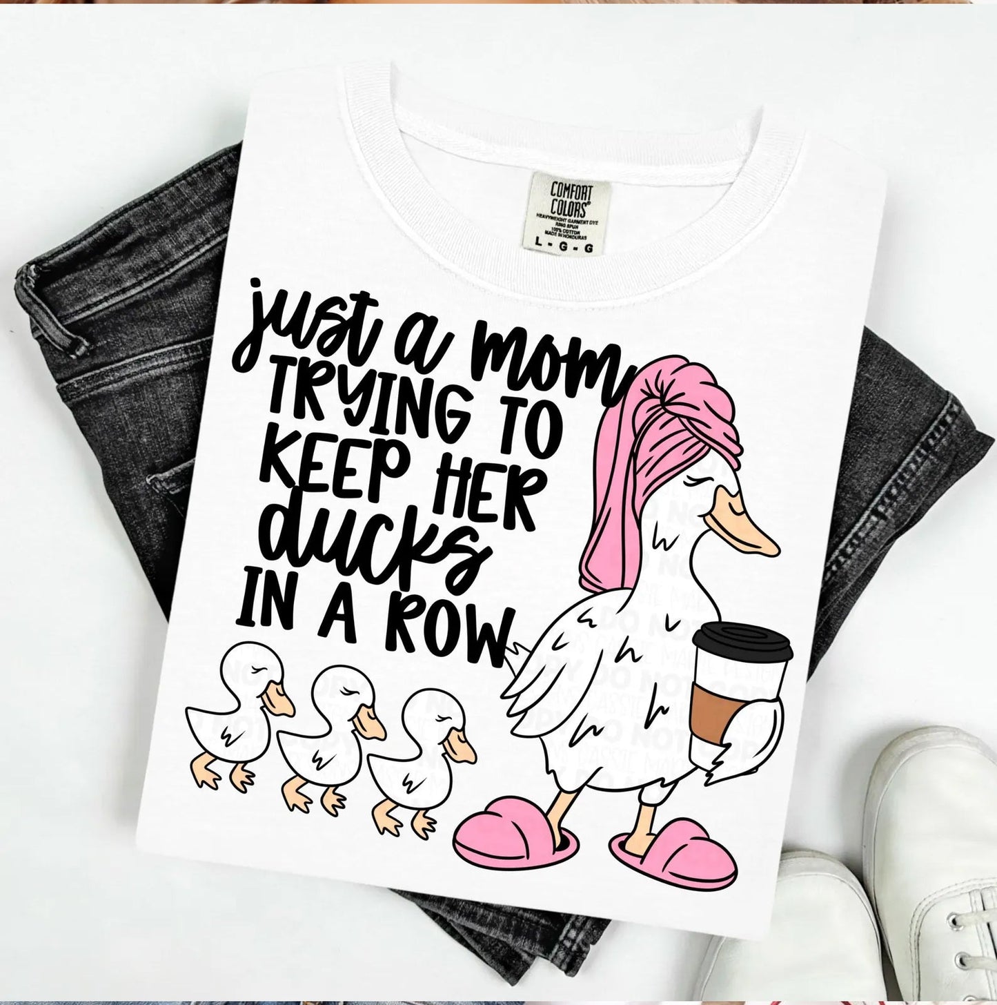 Just a Mom Trying to Keep Her Ducks in a Row Graphic Tee