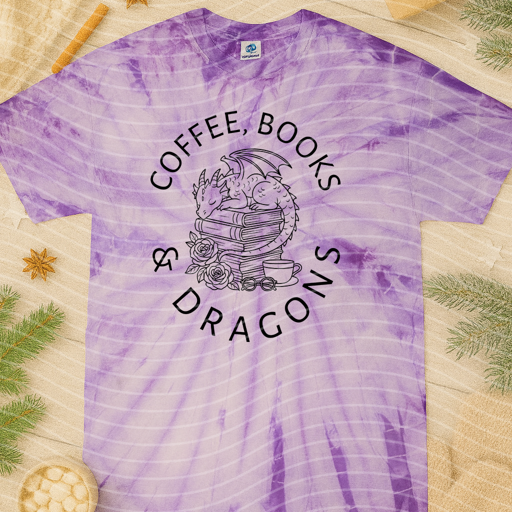 Coffee Books & Dragons Graphic Tee
