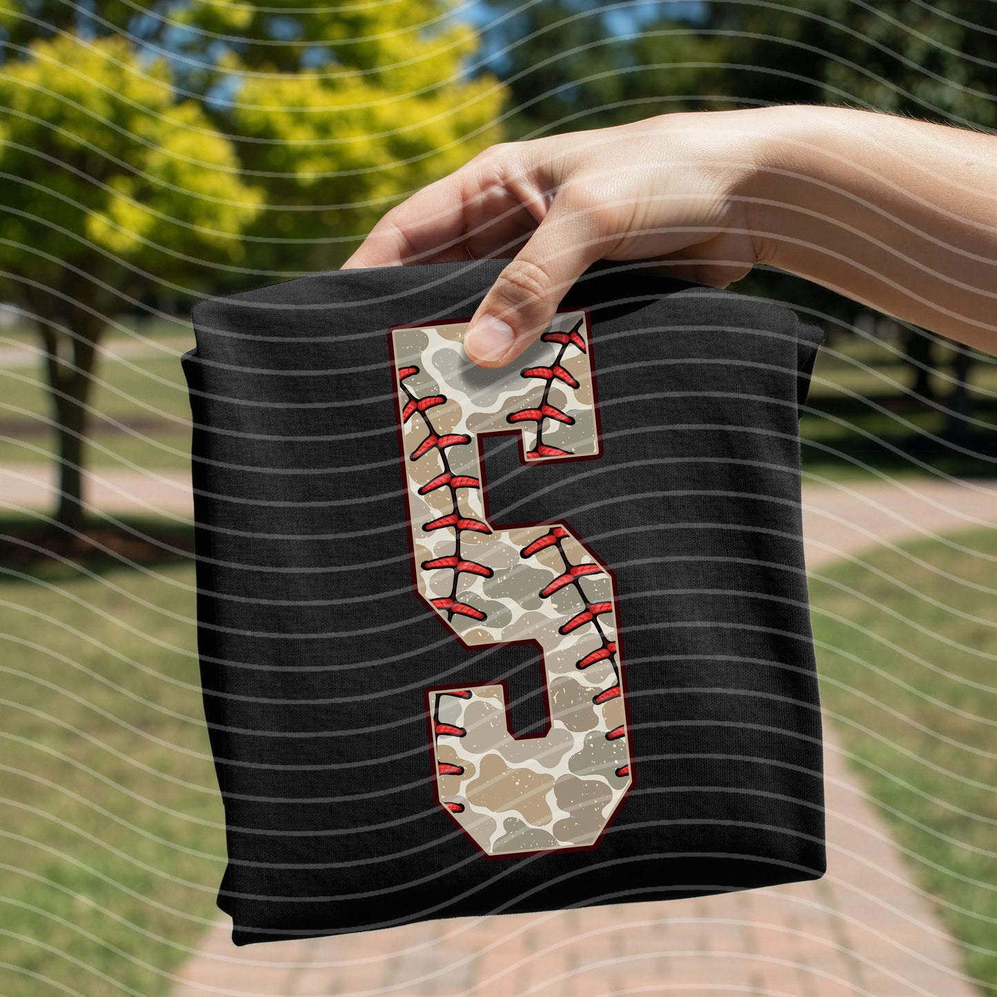 Camo Baseball Numbers Graphic Tee