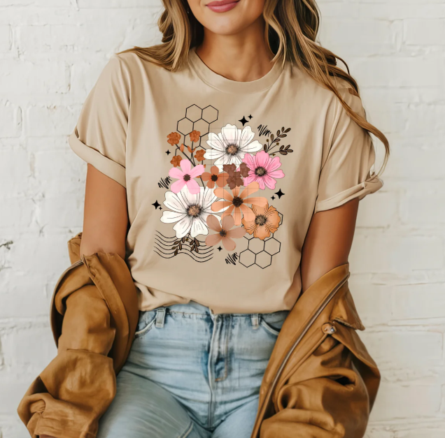 Flower Honeycombs Graphic Tee