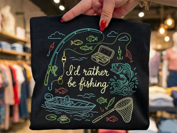 I'd Rather Be Fishing Graphic Tee