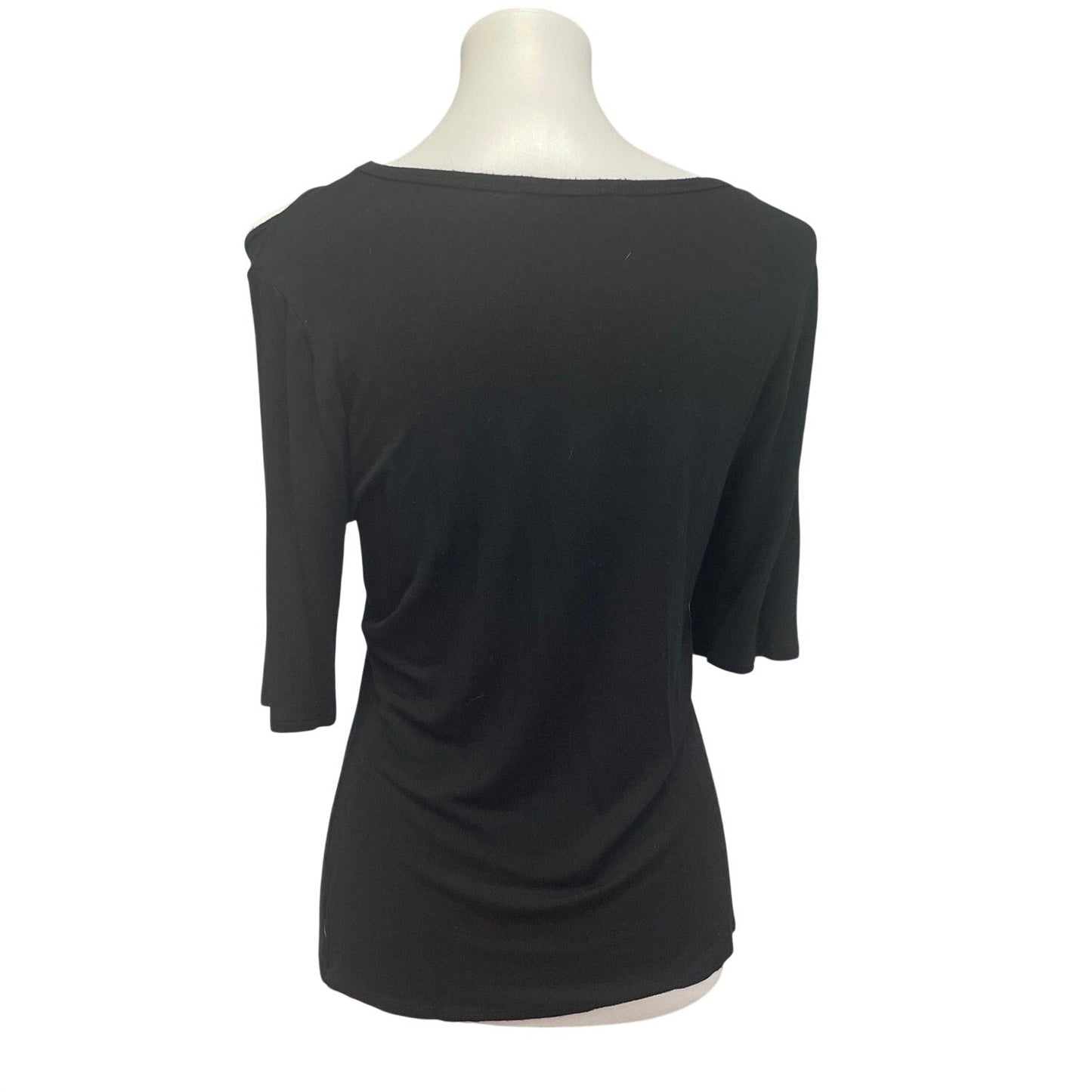 Green Envelope Womens Medium Shoulder Cut Out 3/4 Sleeve PolyBlend Top Blouse