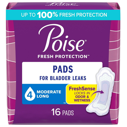Poise Fresh Protection Moderate Ultra Length Pads (16 Pads)
