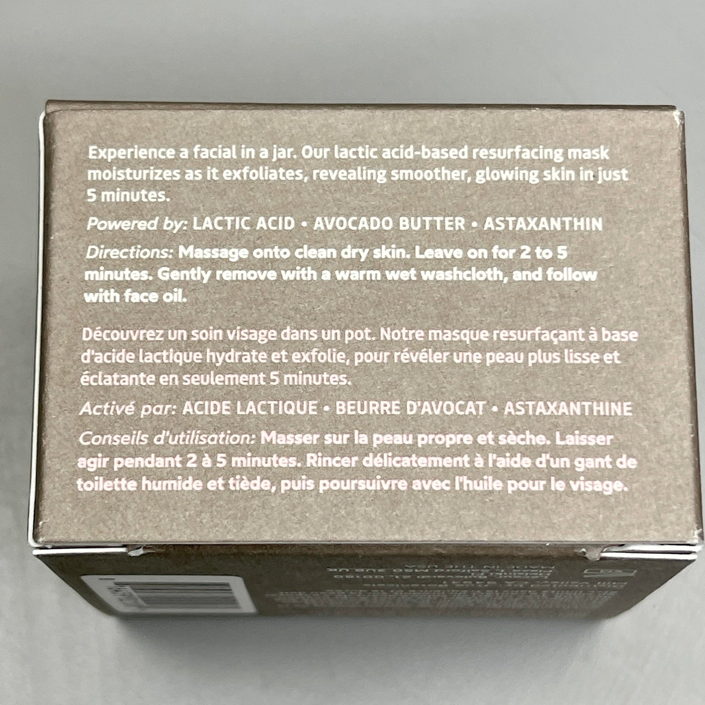 TRUE BOTANICALS Lactic Acid Resurfacing Moisture Face Mask 1 fl oz (New)