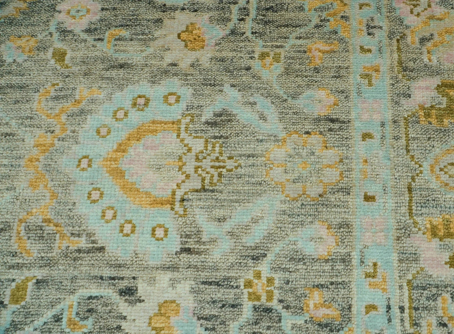 LoomBloom 9x12 Mint Hand Knotted Traditional  Oushak Wool Oriental Area Rug-3