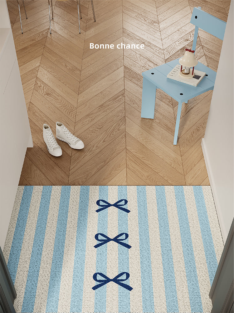 Blue Bow Knot Entryway Doormat-1