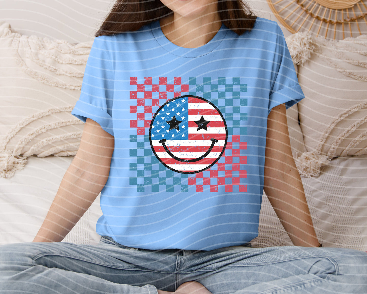 Patriotic Happy Face Graphic Tee