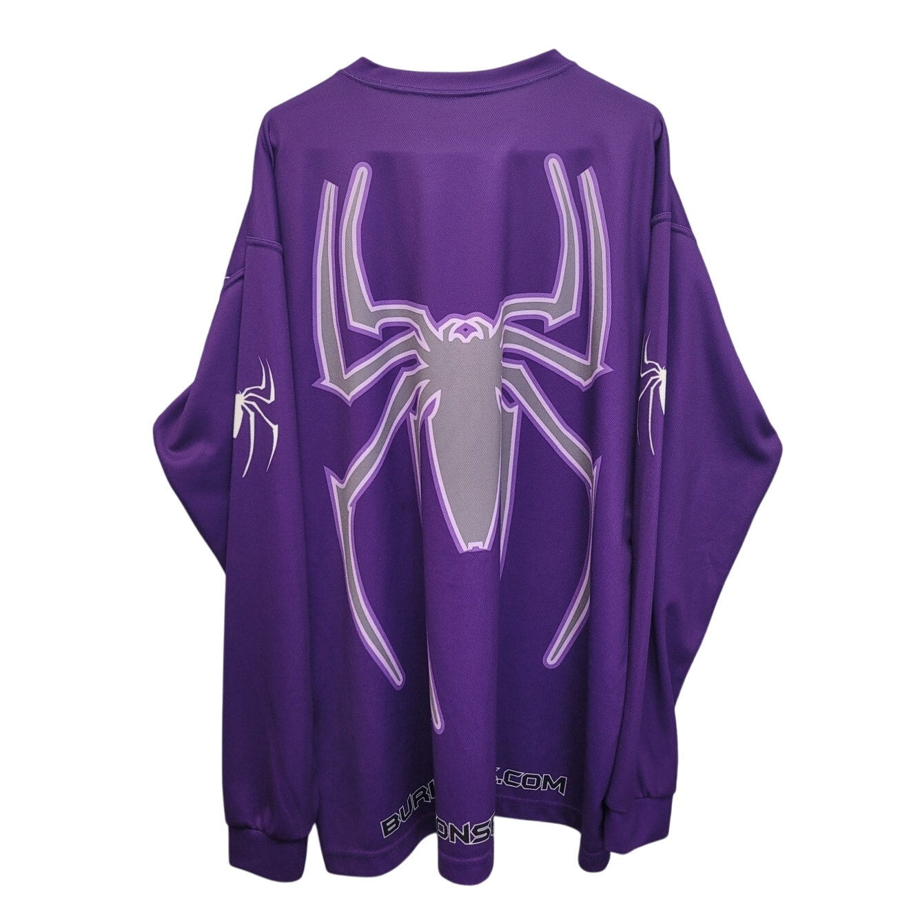 Burlington Spiders Mens 2X Purple Spiders & Web Long Sleeve Crew Neck Jersey