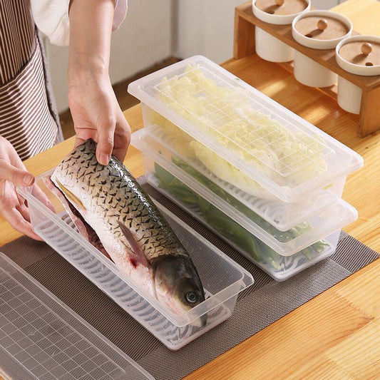 Food Preservation Box Divider With Draining Vegetables And Fruits Fresh-keeping Artifact