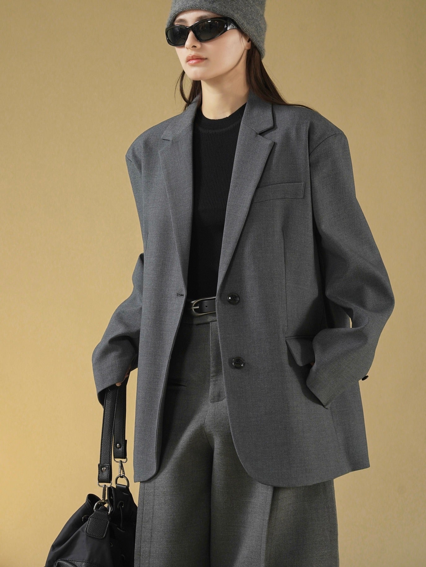Loose fitting suit slim and wide casual jacket for women