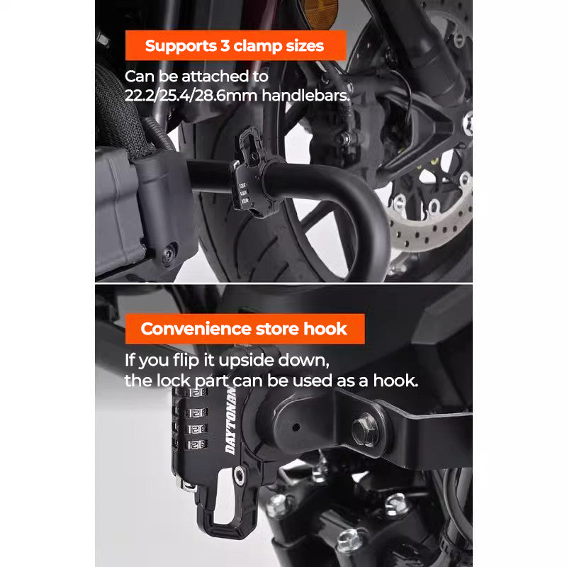 DAYTONA™ Motorcycle Handlebar Password Lock/Helmet Lock
