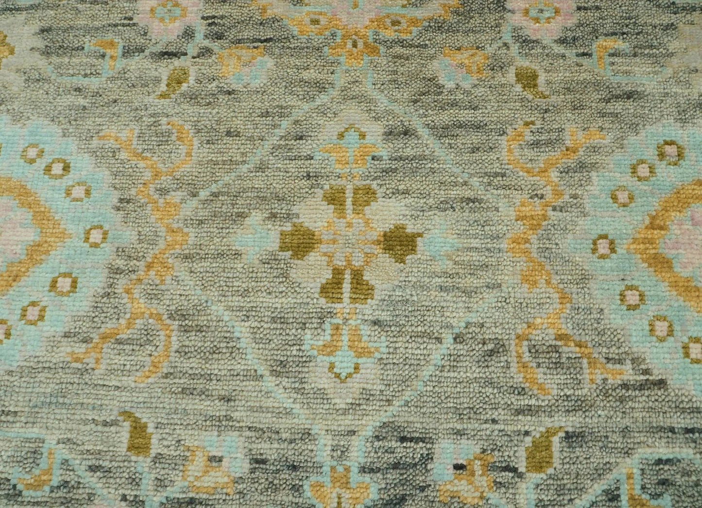 LoomBloom 9x12 Mint Hand Knotted Traditional  Oushak Wool Oriental Area Rug-4