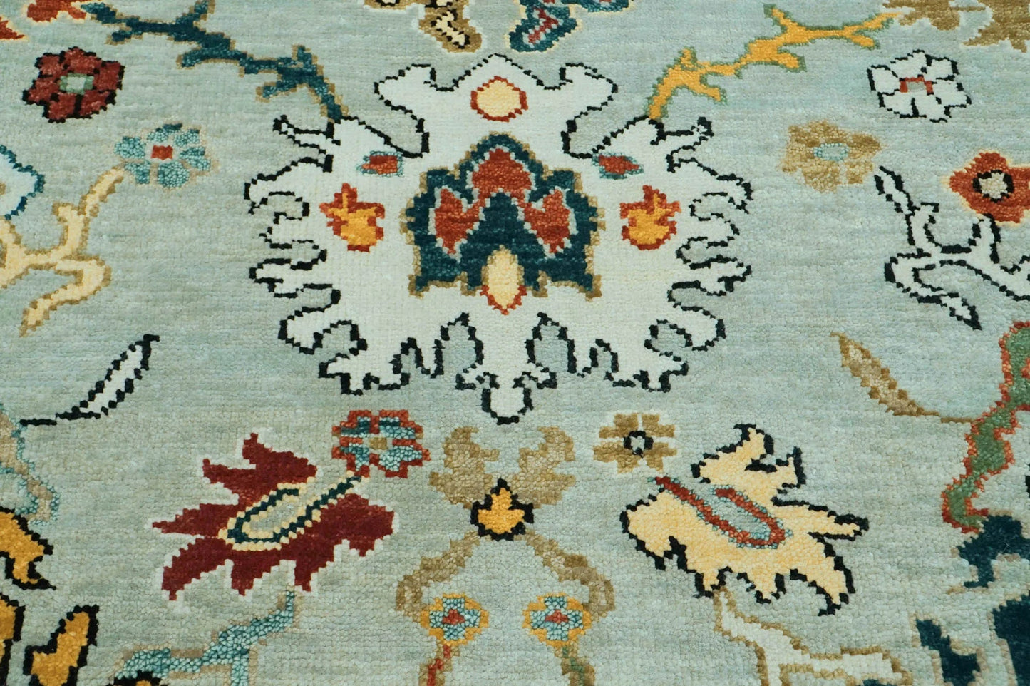 LoomBloom 8x10 Mint Hand Knotted Arts & Crafts Oushak Wool Oriental Area Rug-4