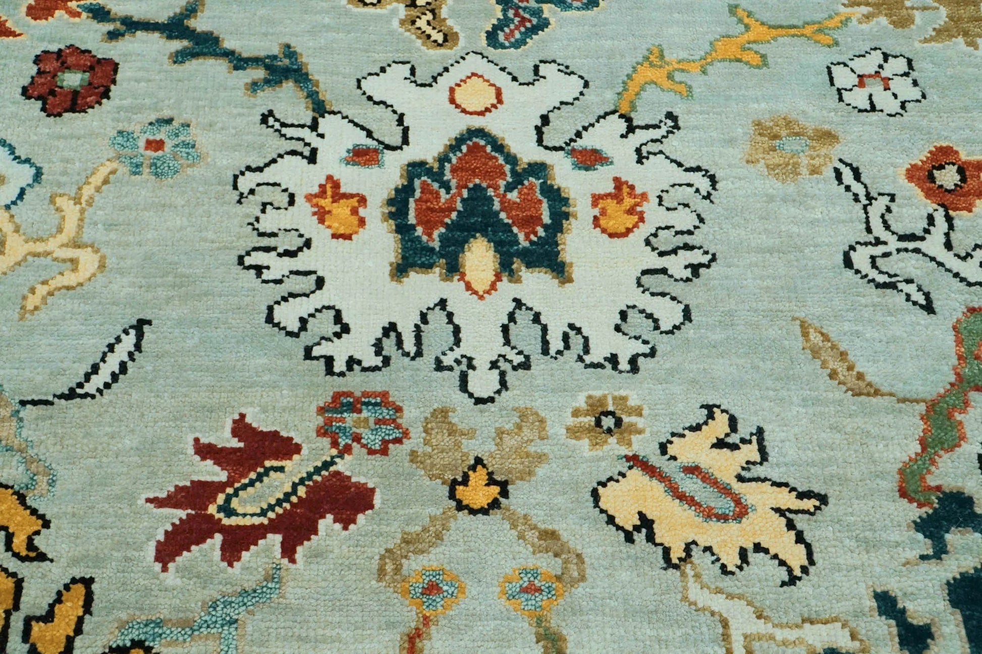 LoomBloom 8x10 Mint Hand Knotted Arts & Crafts Oushak Wool Oriental Area Rug-4