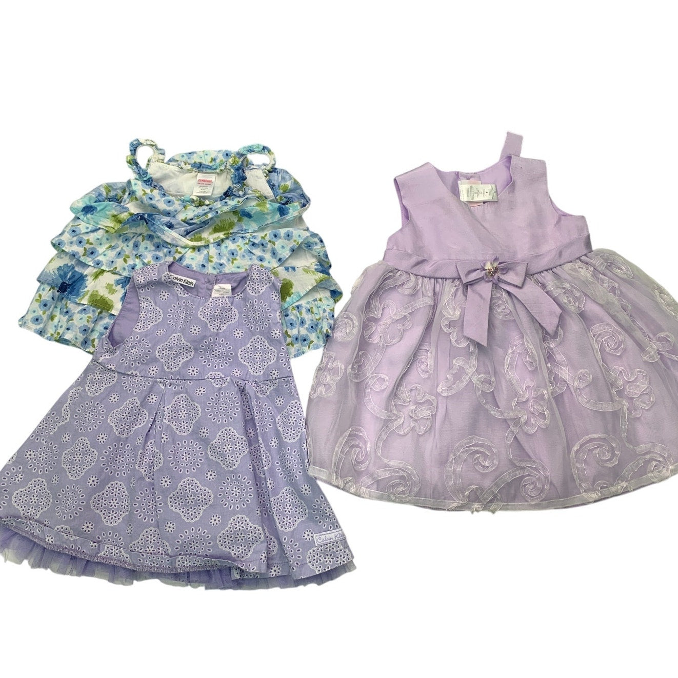 Lot of 3 Calvin Klein Gymboree Baby Girls 18 Mos Short Sleeve Floral Dresses