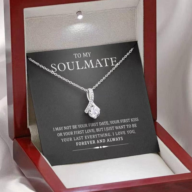 Soulmate Design Touching Herringbone Pendant Classic Versatile Mother's Day Gift Necklace