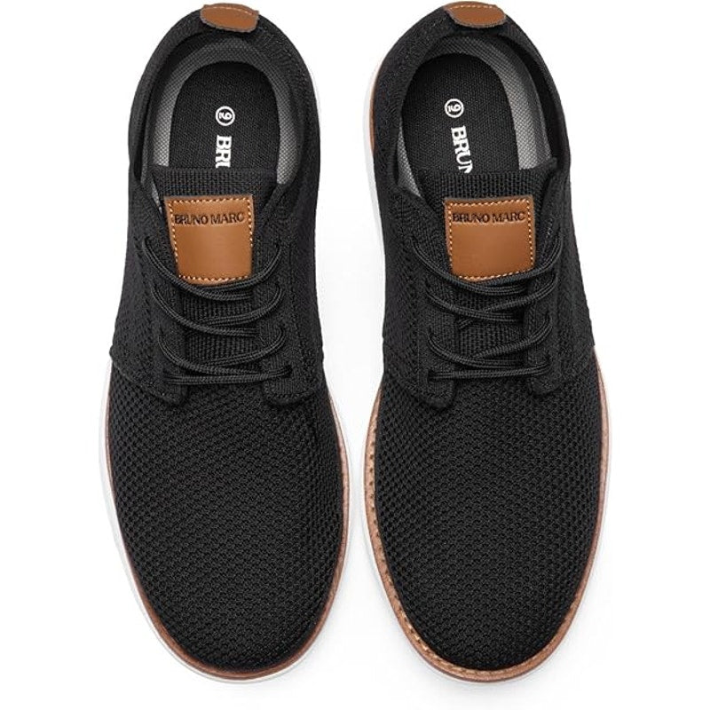 Bruno Marc Men Size 14 Black KnitFlex Breeze Mesh Oxfords Lace-Up Sneakers Shoes