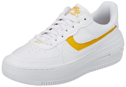 Nike Air Force 1 Platform Womens White/Yellow Ochre Size 9.5