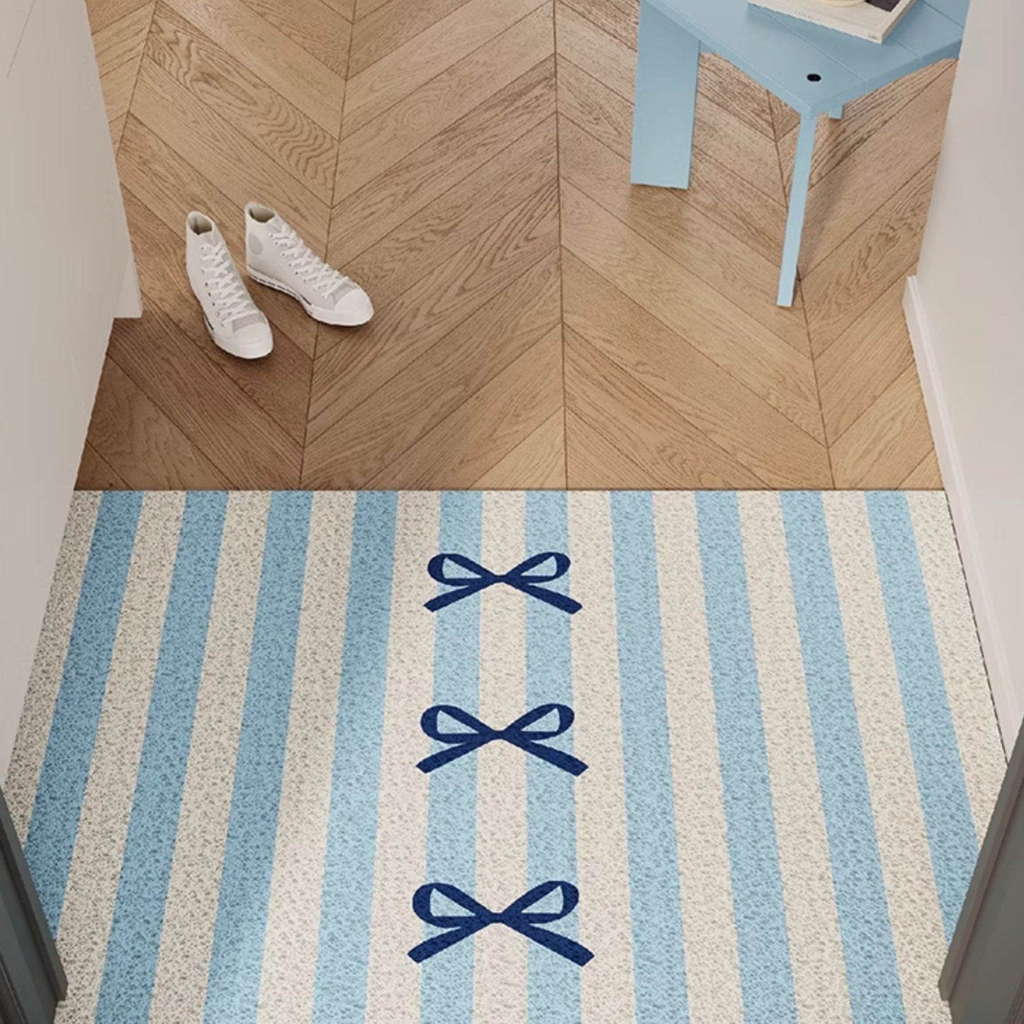 Blue Bow Knot Entryway Doormat-0