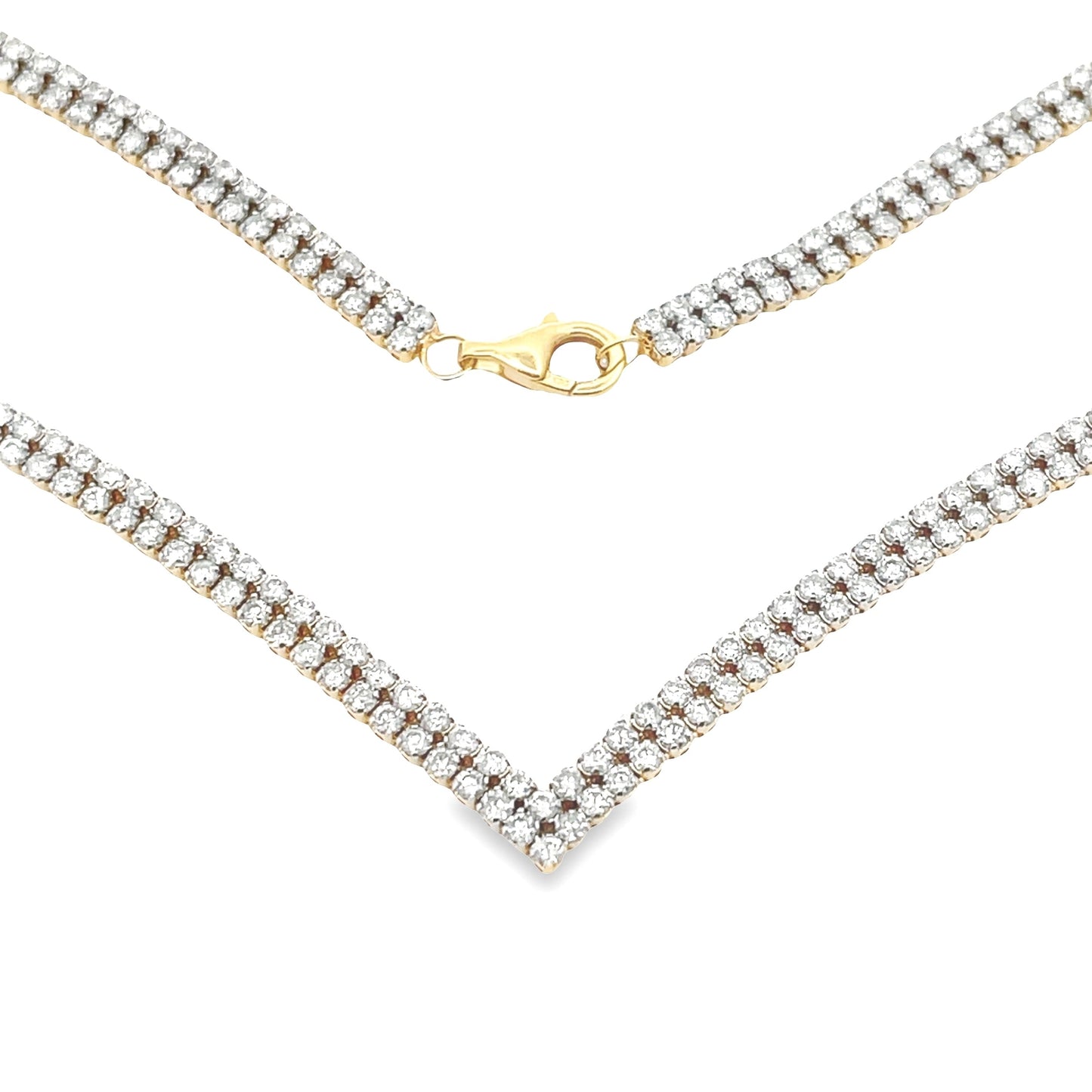 7.00ct Diamond Tennis Necklace 14KT Yellow Gold