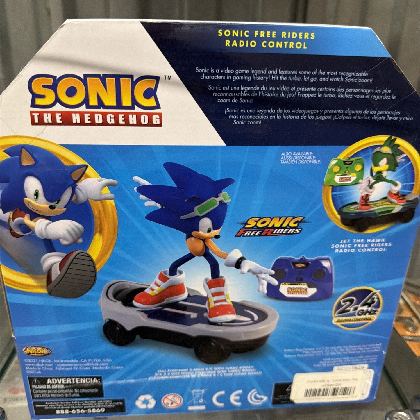 Sonic The Hedgehog Free Rider RC Radio Remote Control Skateboard Turbo Boost NEW