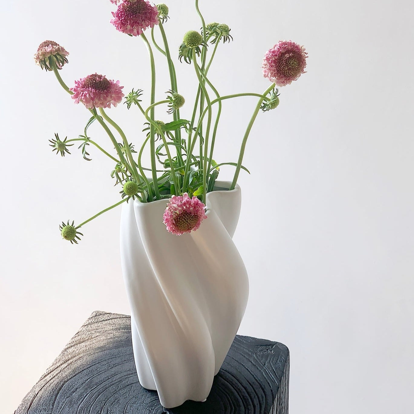 White Twist Vase Ceramic Vase-0