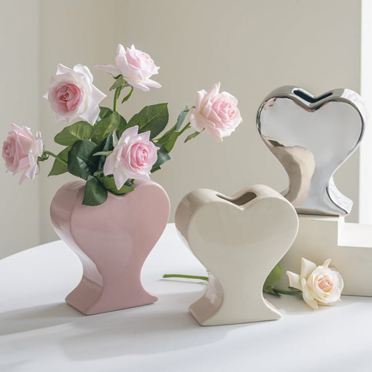 Heart Ceramic Flower Vase-0