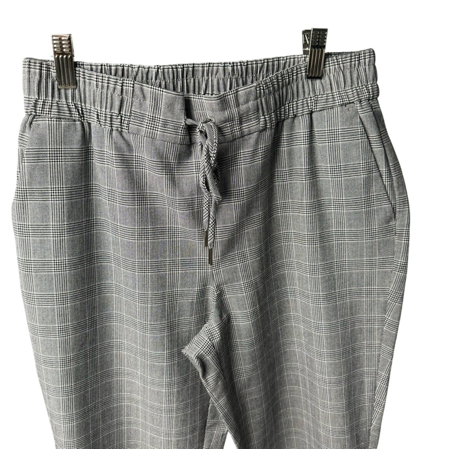 Nicole Miller New York Womens Size 10 Elastic Waist Flat Front Plaid Pants