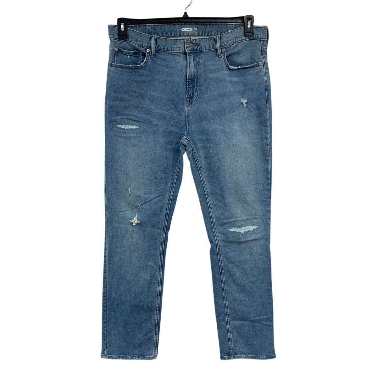 Old Navy Mens Size 38X32 Blue Cotton Blend Slim Factory Distressed Denim Jeans