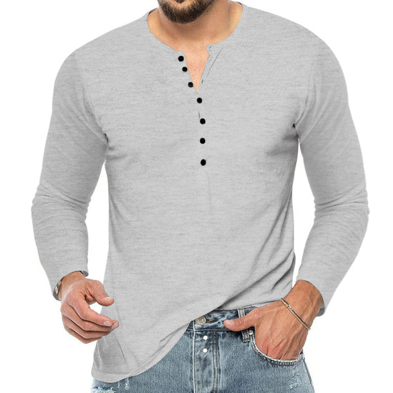 Men's Foreign Trade Henry Shirt Breathable T-Shirt