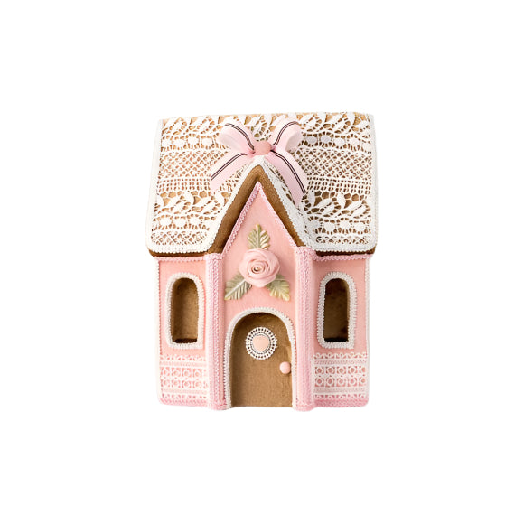 14" Pink Gingerbread House-0