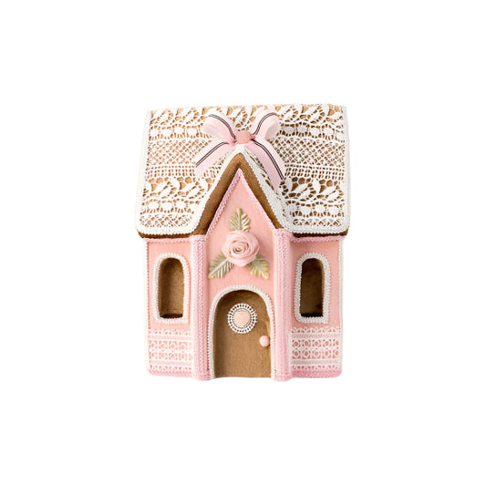 14" Pink Gingerbread House-0