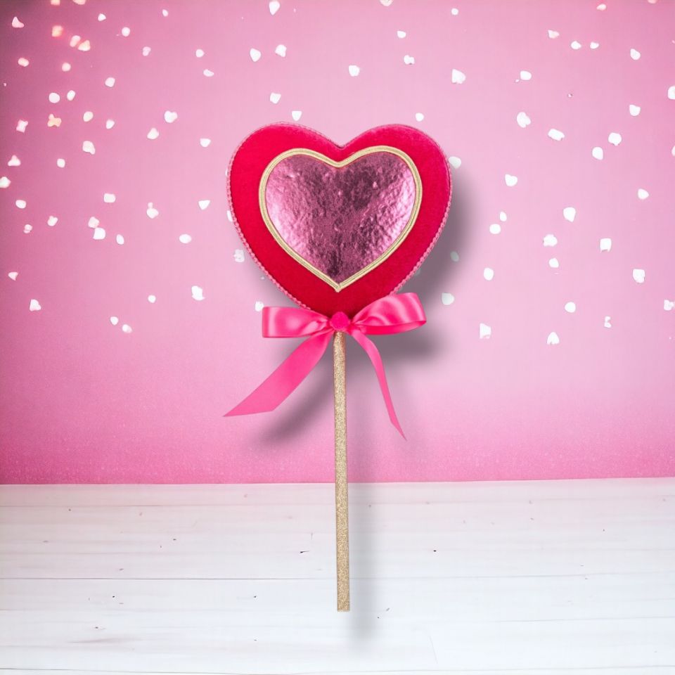 16" Cupid's Valentine Pink Heart Pick-1