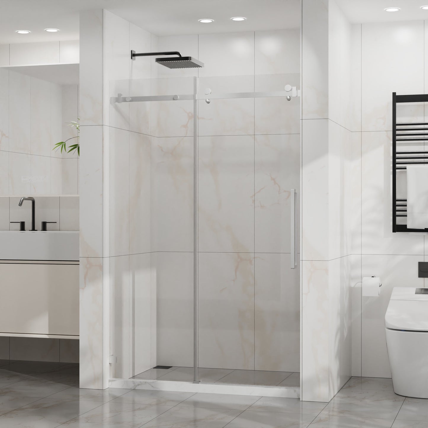 Goodyo Frameless Shower Door - 48" W x 72" H