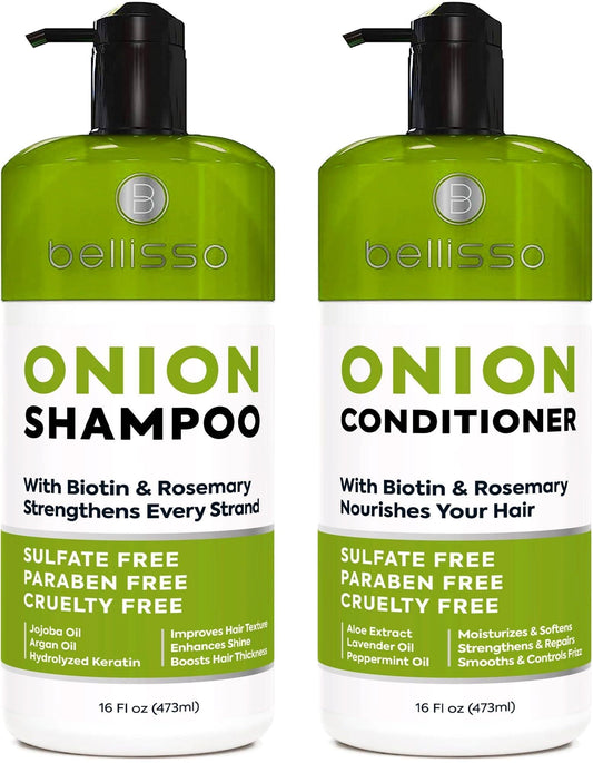 Onion Shampoo and Conditioner Set With Rosemary and Biotin Thickening Products