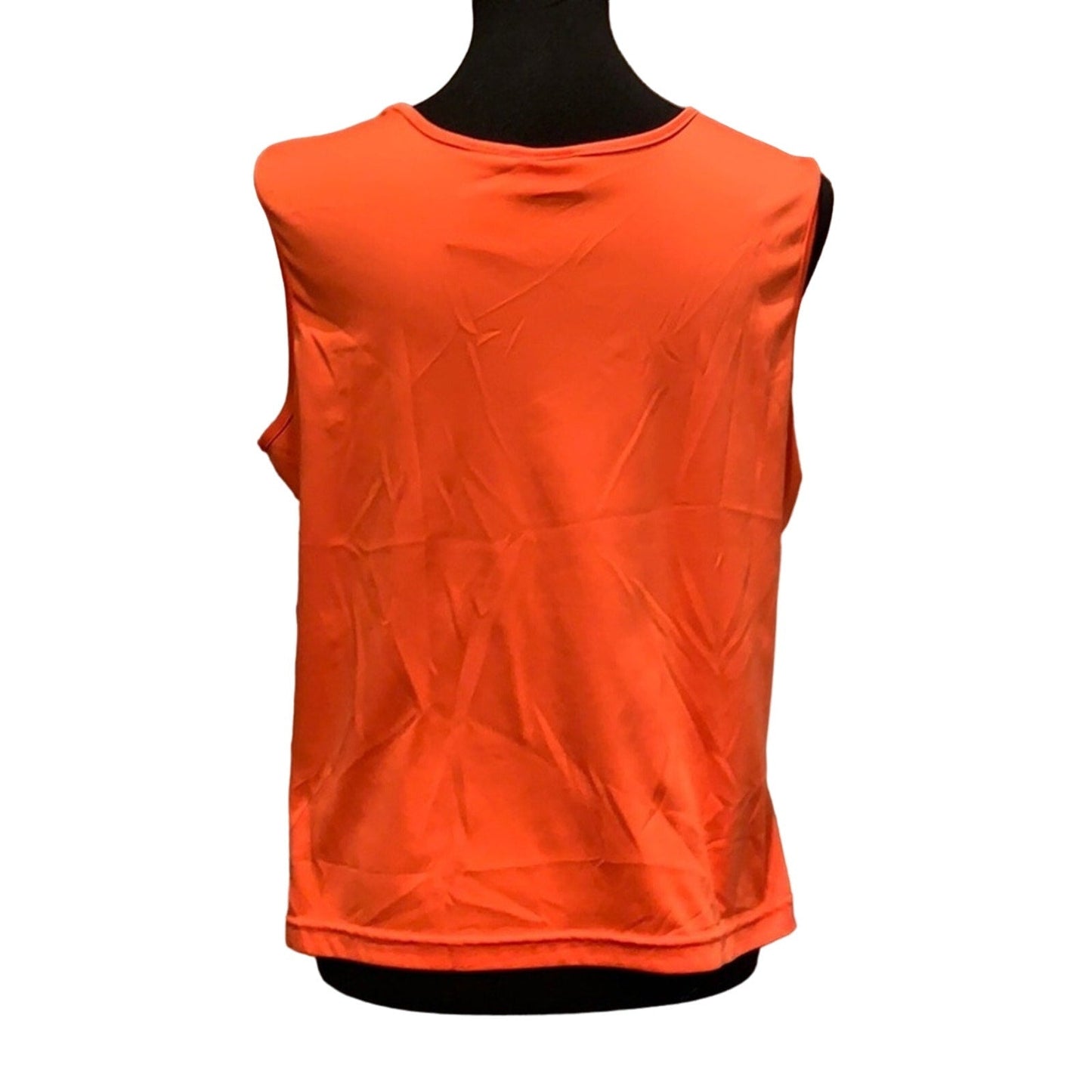 White Stag XL 2 Piece Orange Tank Top Layer w Lacy Overlay Button Down Blouse