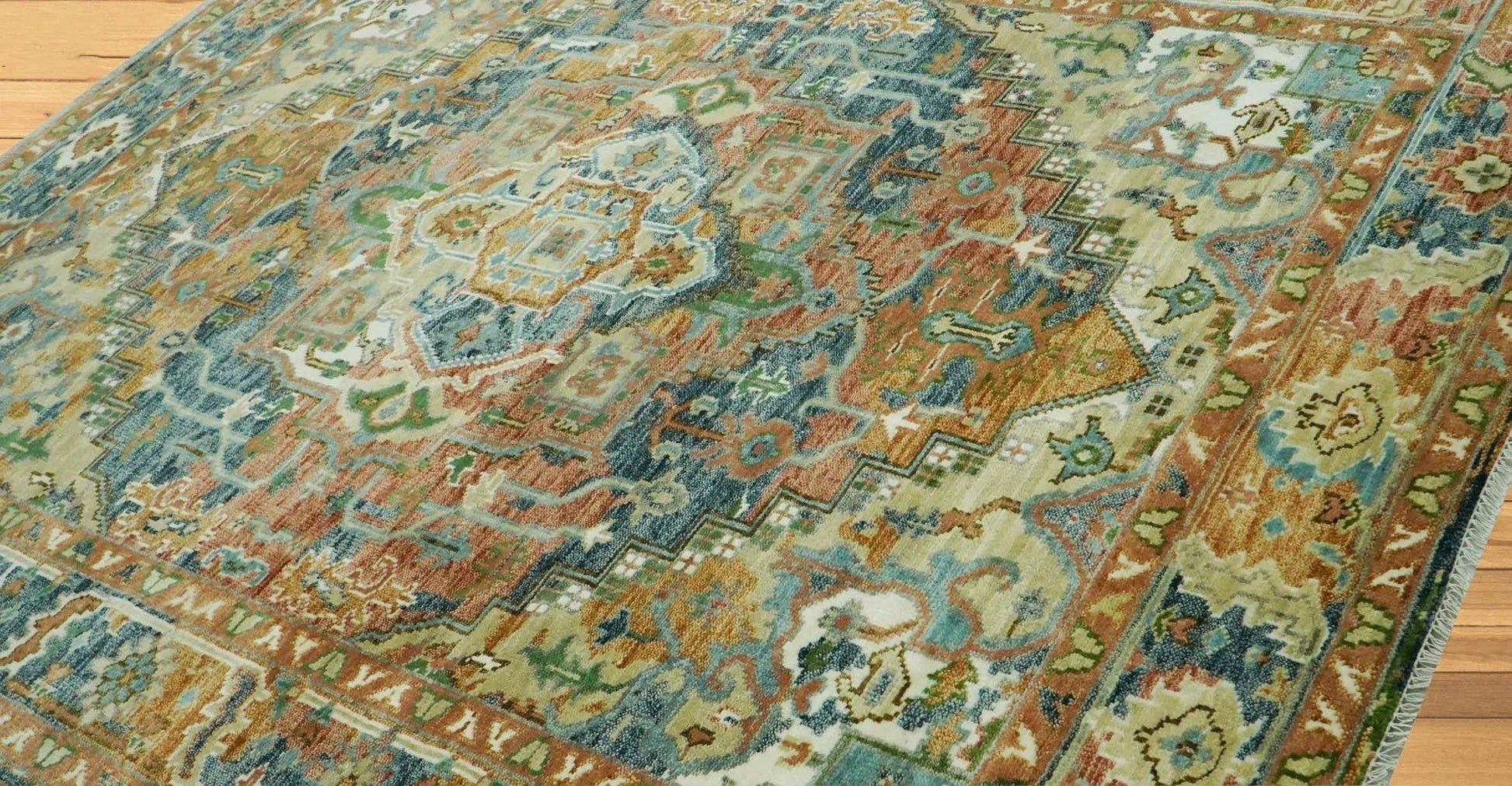 Multi Size Rust Hand Knotted Traditional Oushak Turkish 100% Wool Oriental Area Rug-2