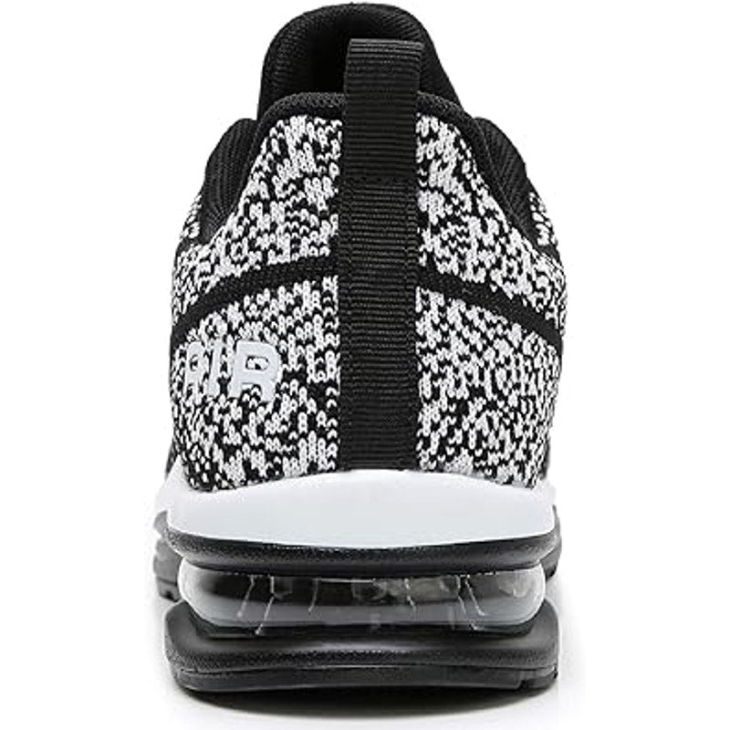 Quappe Womens Size 8.5 Black White Mesh Lace Up Air Cushioned Athletic Shoes