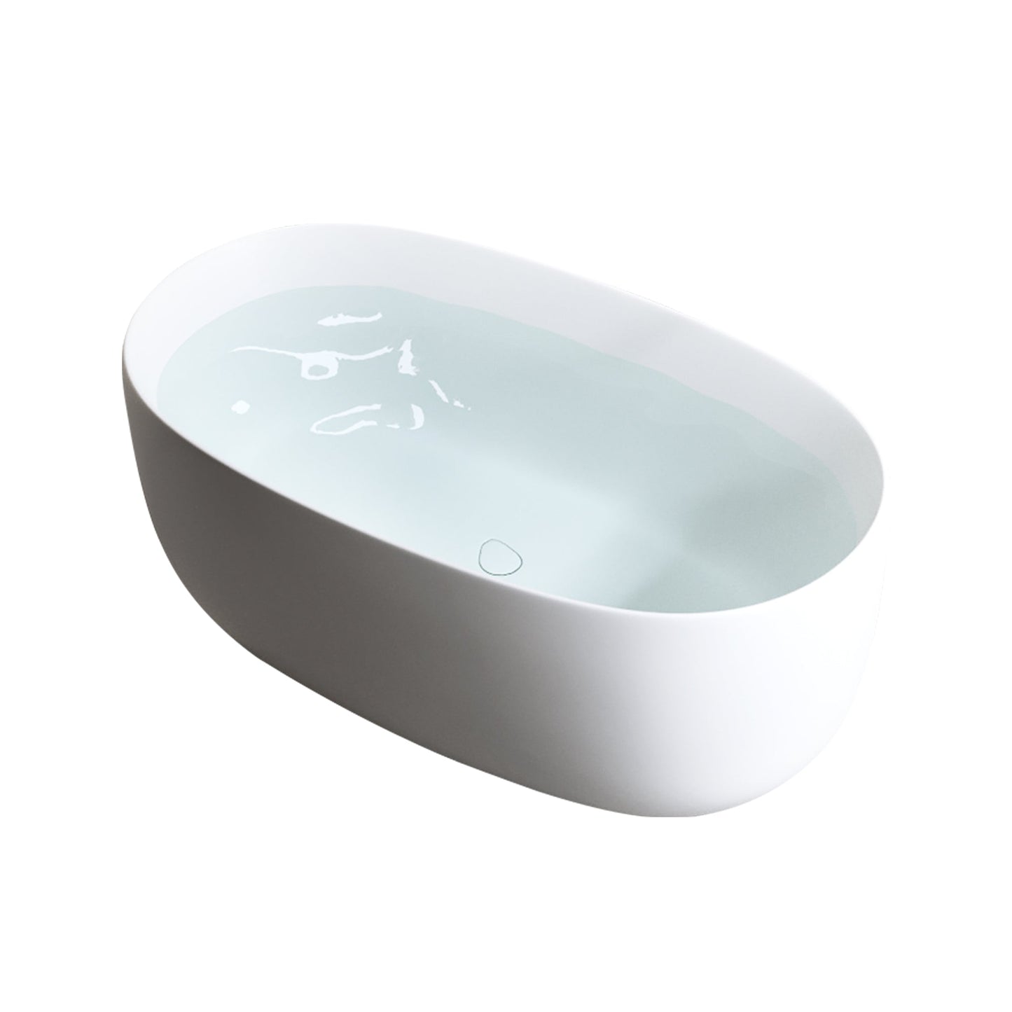 LILYA 47'' Independent Solid Surface Resin Stone Bathtub