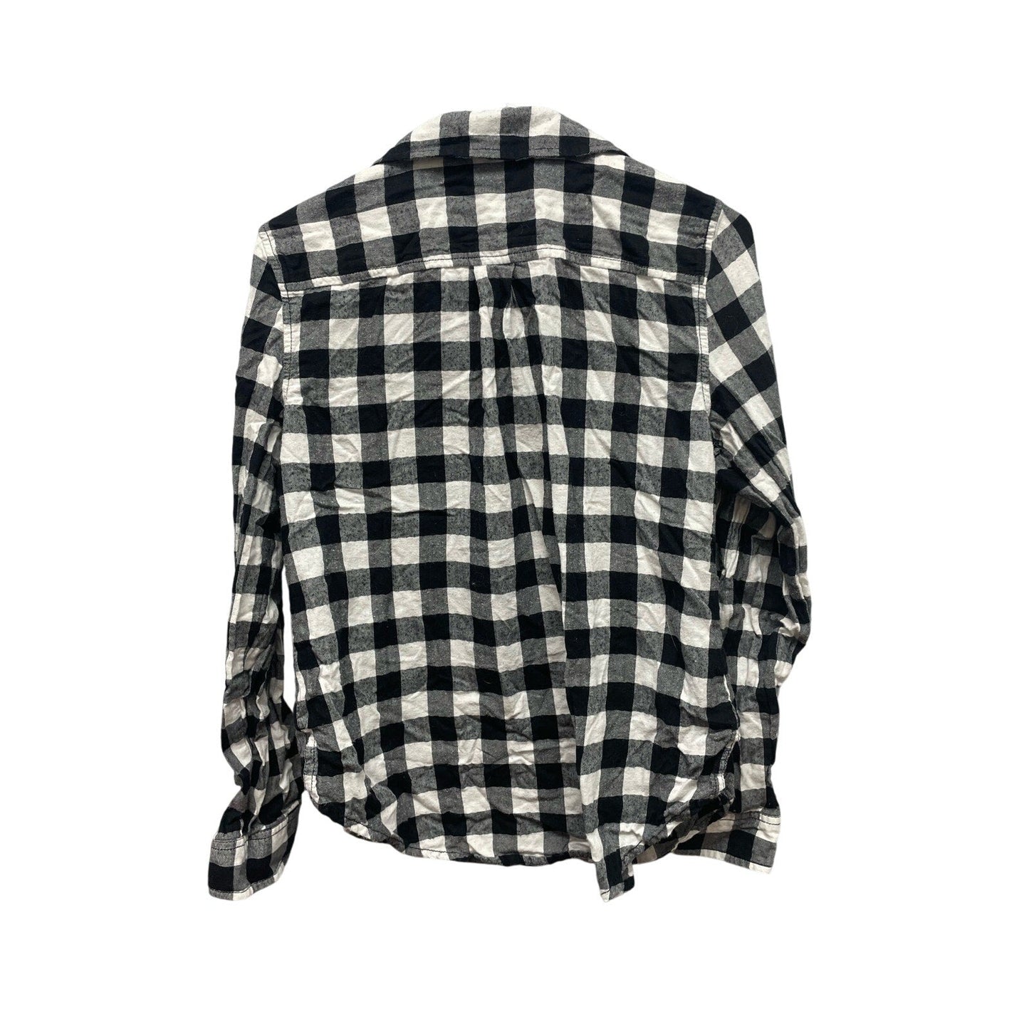 St John's Bay Womens Medium 100% Cotton Long Sleeve Plaid Button Up Shirt