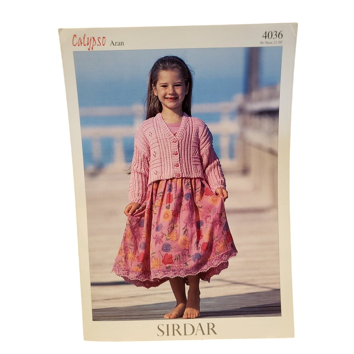New Sirdar 4036 Calypso Aran Child Cardigan Sweater Knitting Pattern