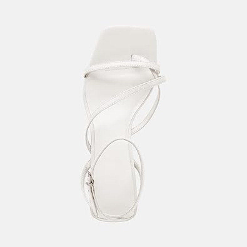 Juliet Holy Womens Size 8 White Open Toe 2.5" Heel Ankle Strap Sandal Shoes