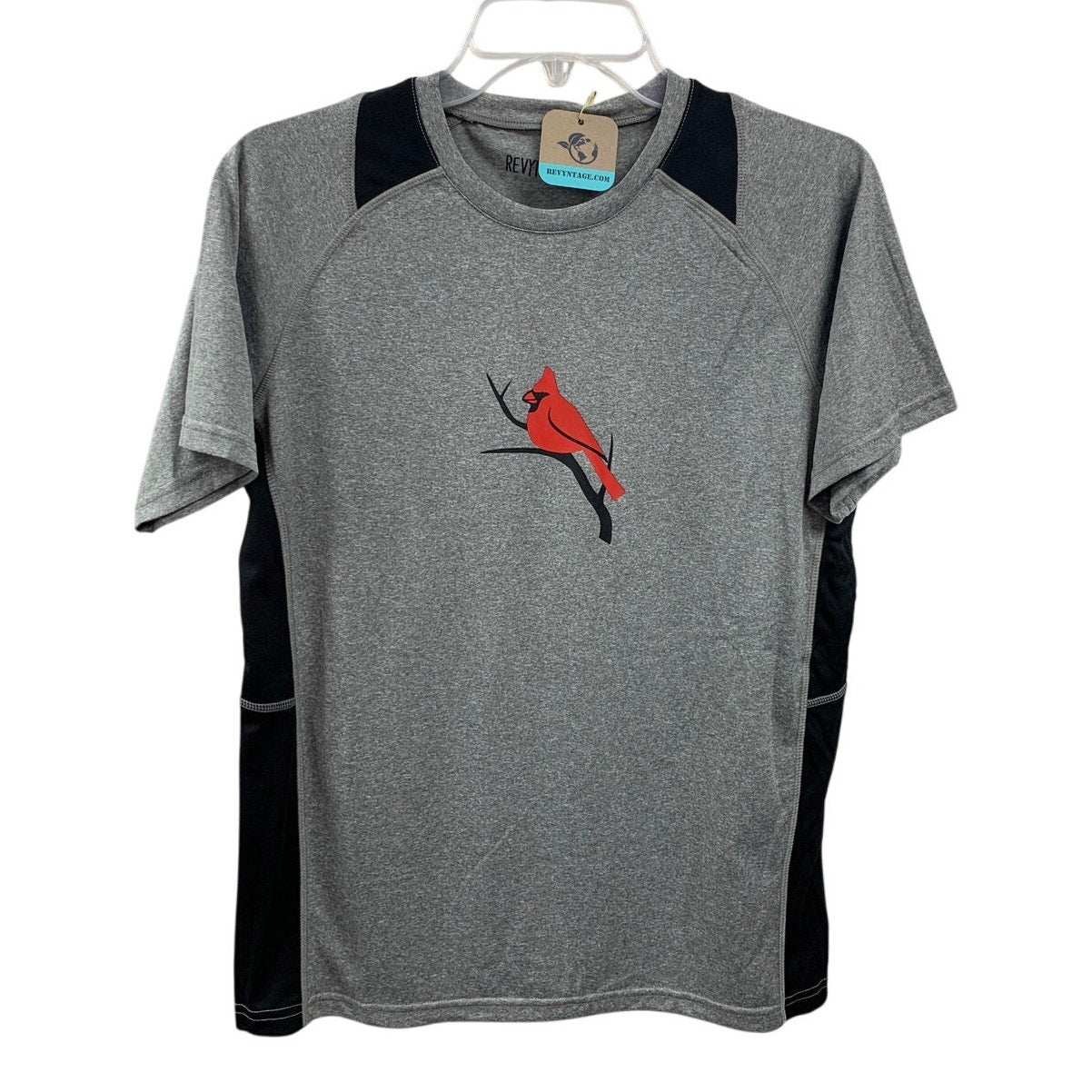 New Hand Printed Youth Boys Small Red Cardinal Bird Short Sleeve Sport Tee Shirt