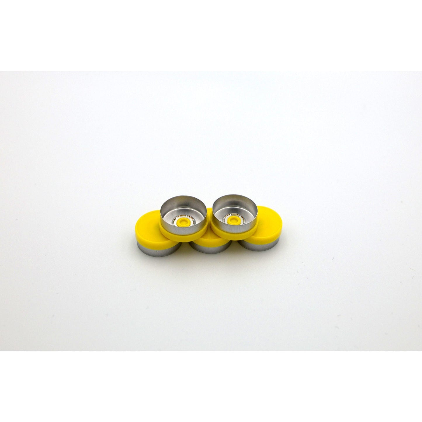 Aluminum Flip-Off Cap Seals, 20mm, Yellow, 1000 per Bag/Pack