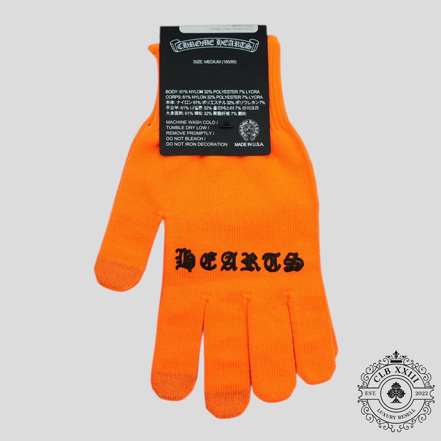 Chrome Hearts Work Gloves in Orange
