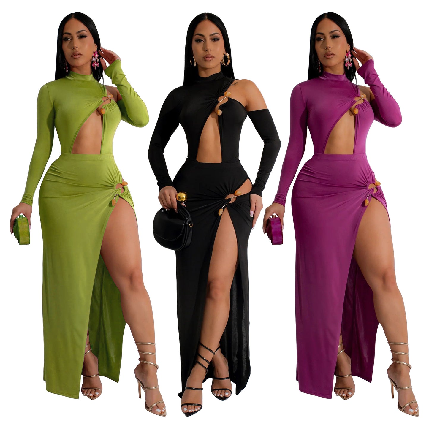 Irregular hollow skirt set